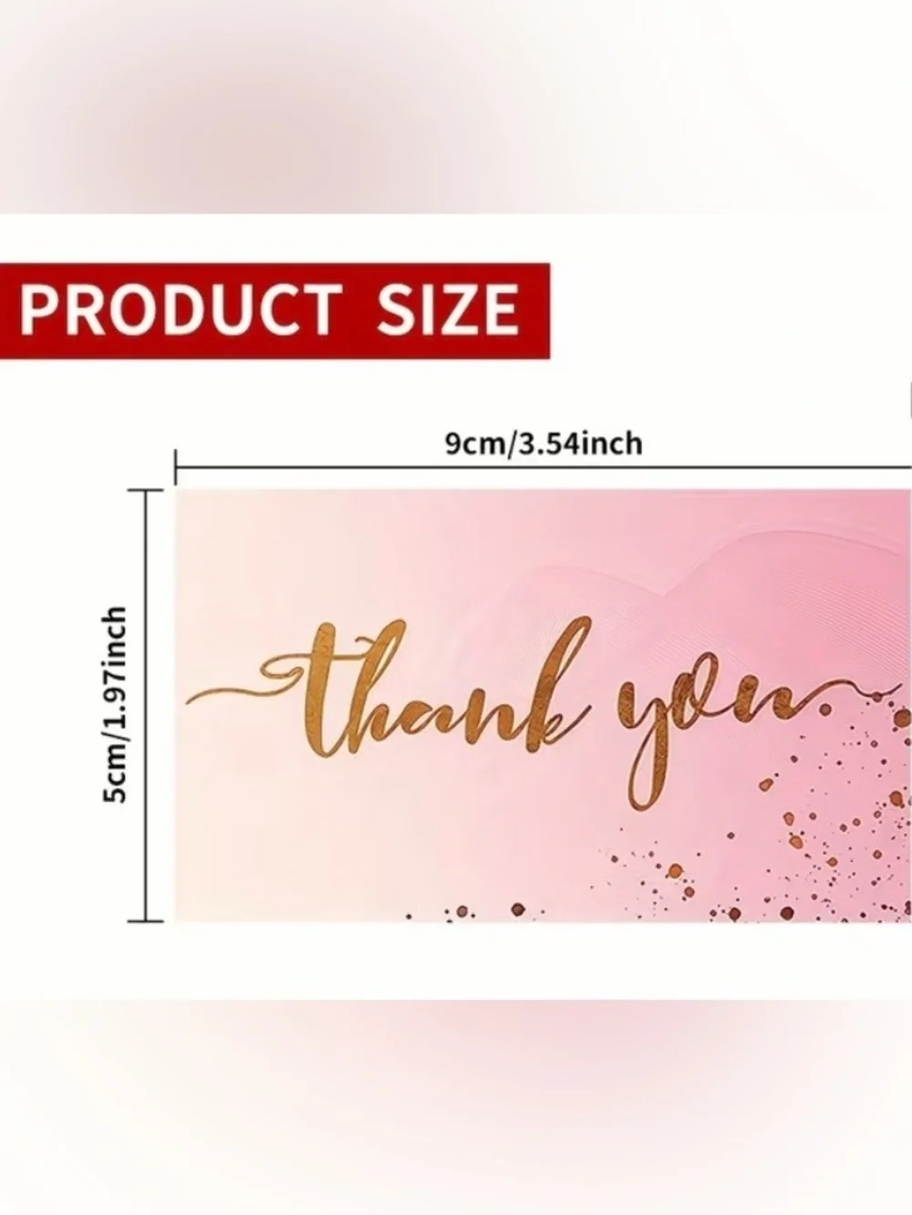 50 pc Thank You Cards with Gold Script
